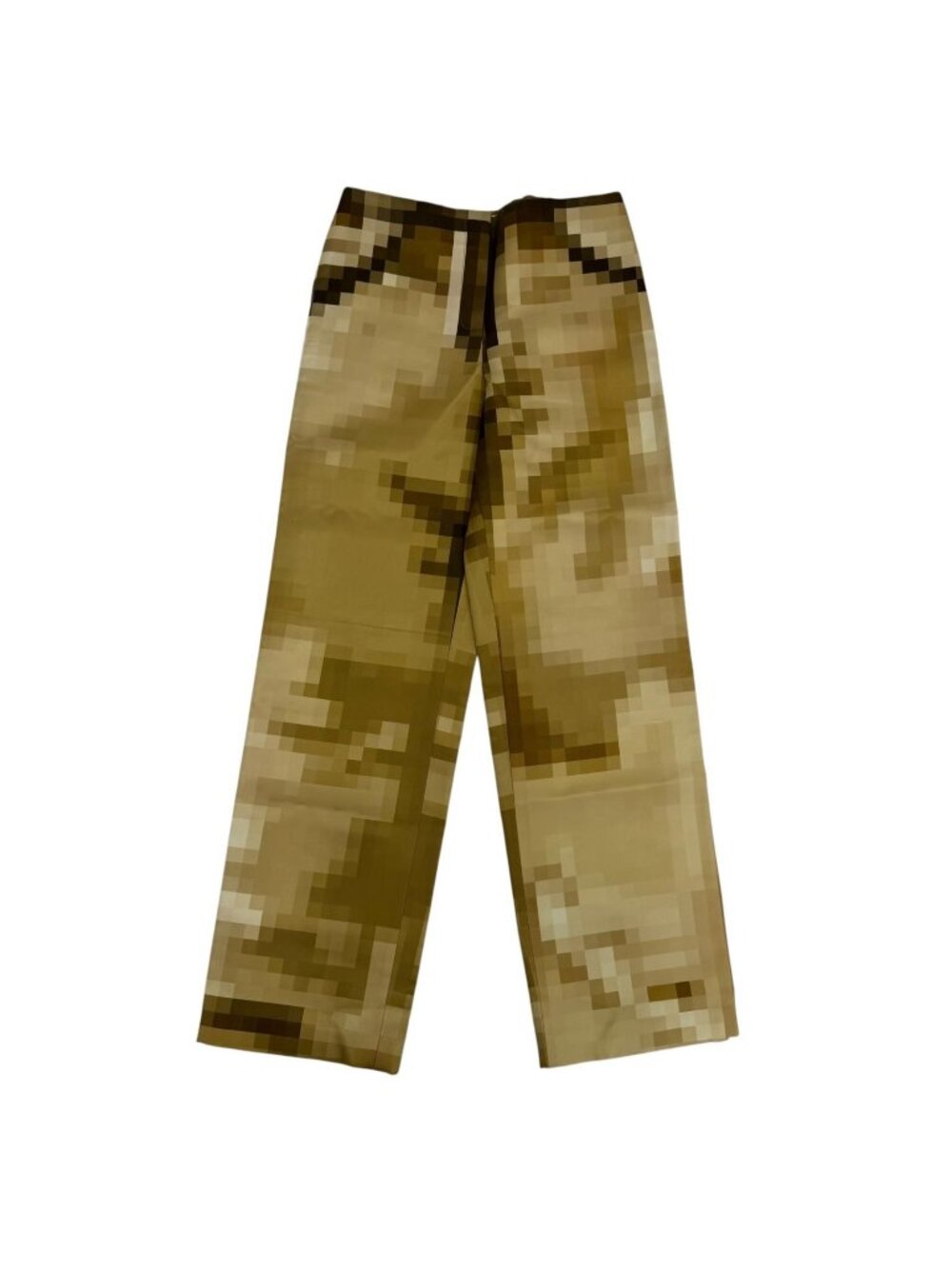 Loewe Silk 100% Trousers Pi Creasing le Wide Pants Gold 36
